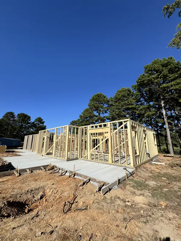 First walls framed on a slab